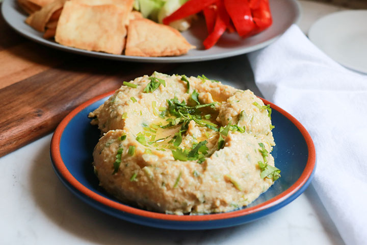 Cilantro jalapeno hummus -6